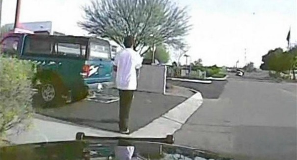Watch terrifying video of police officer slamming into Arizona robbery suspect [VIDEO]