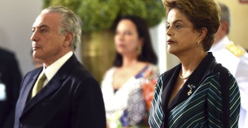 Dilma Rousseff and Michel Temer. Images by Agência Brasil via Wikipedia