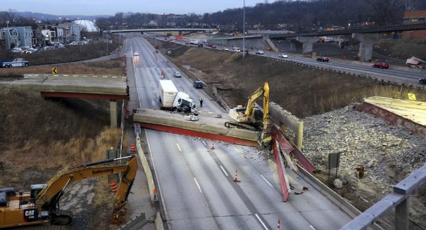 Cincinnati construction collapse on I-75 kills worker, injures driver