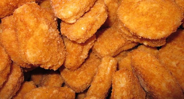 Chicken nuggets contain bone fragments, only 50 percent meat