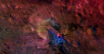 NASA's Composite Image of a crater on Vesta