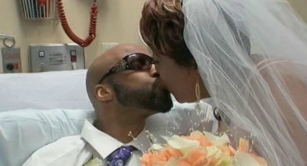 Tear-jerking ceremony as terminally ill patient weds longtime partner