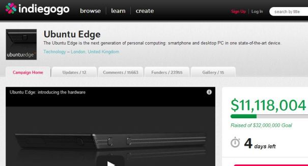 Ubuntu Edge smartphone shatters the crowdfunding record