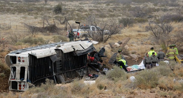 10 die after Texas prison bus skids off road, gets hit by train