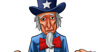 Uncle sam painted he looks not so happy