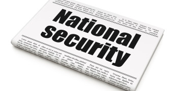Security concept: newspaper headline National Security on White background, 3D rendering