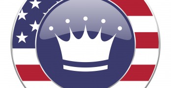 Crown usa design web american round internet icon with shadow on